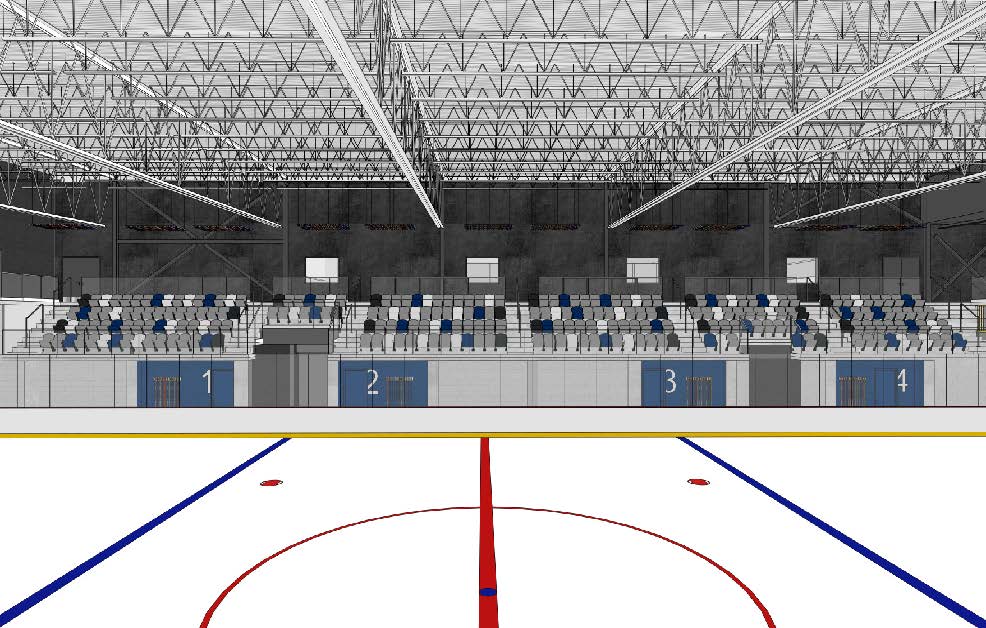 Représentation visuelle de la patinoire du Colisée Isabelle-Brasseur
